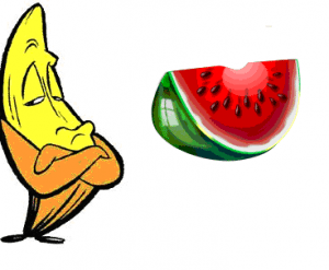 watermelon vs banana